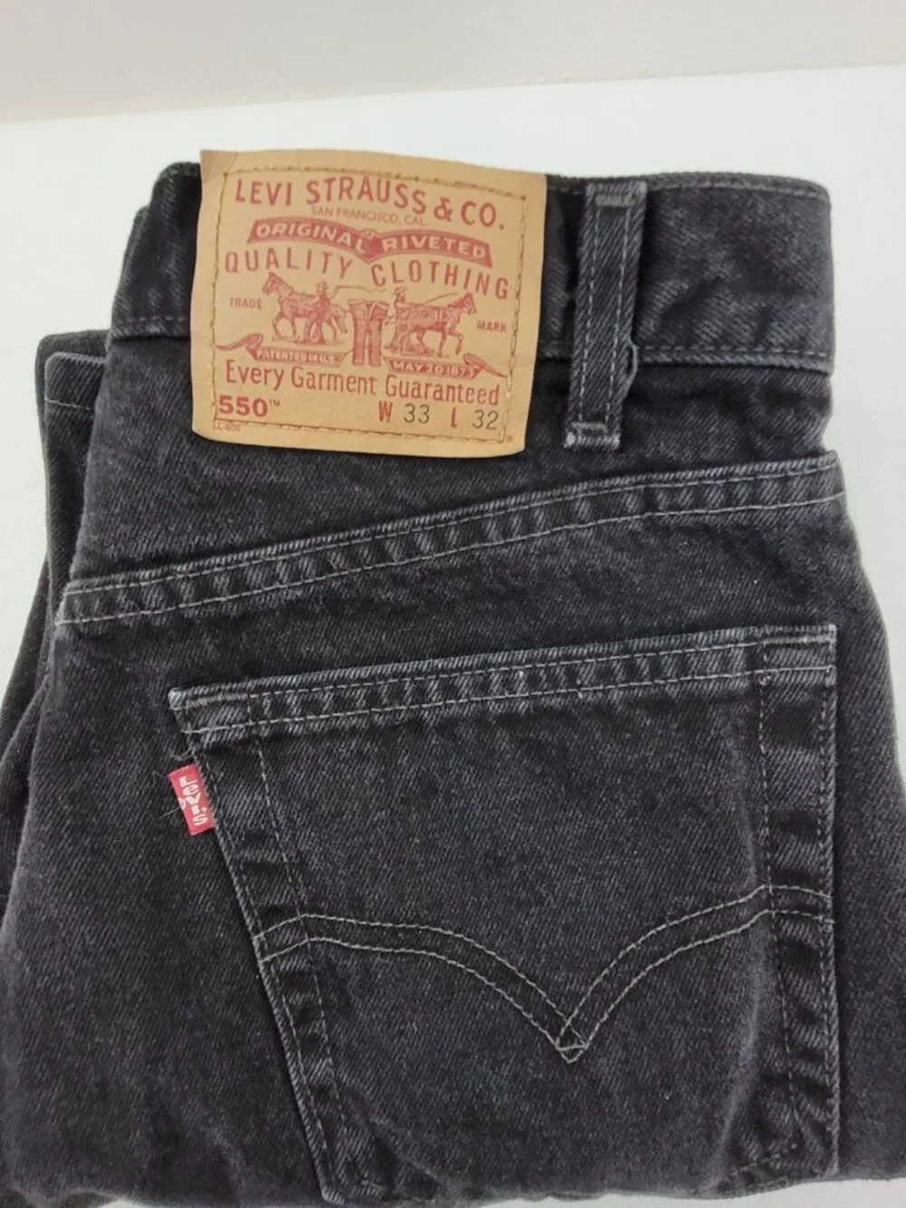 Vintage Levis 550 Jeans‎ 33x32 Black Denim Relaxed Fit Straight Leg Y2K USA Made